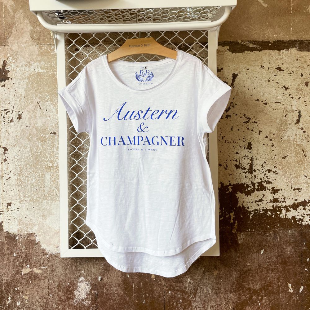 Austern & Champagner - Fashionshirt white - Pulver & Blei
