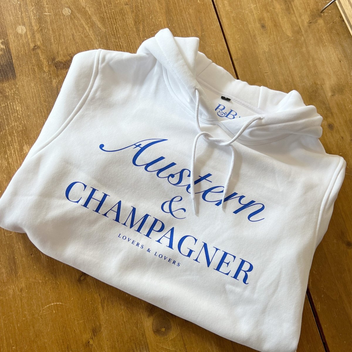 Austern & Champagner - Unisex Hoodie weiss - Pulver & Blei