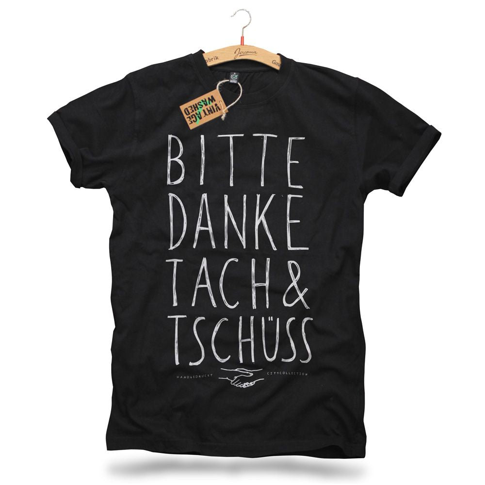 Bitte Danke Tach & Tschüß - Männer schwarz - Pulver & Blei