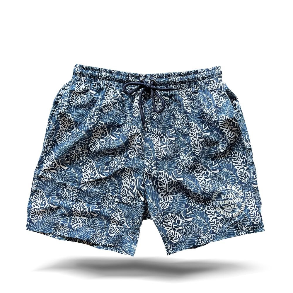Blue Tropique - Floral Beach Short - Pulver & Blei