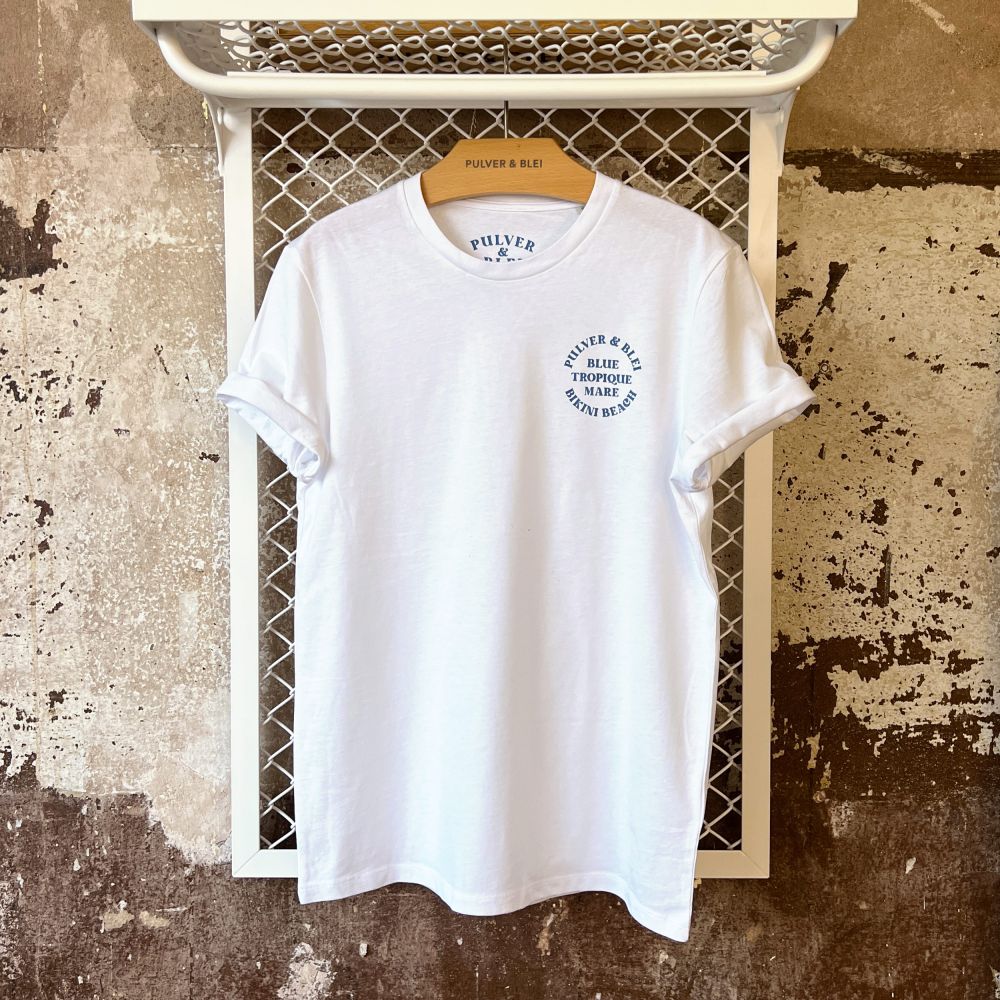 Blue Tropique Mare - T-Shirt weiss - Pulver & Blei
