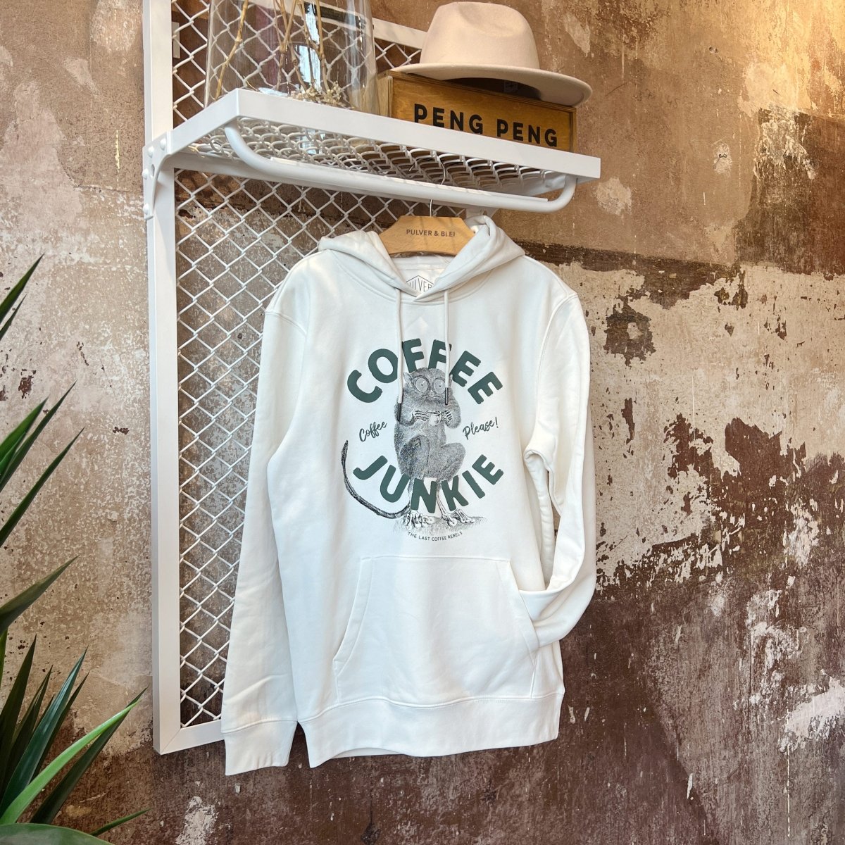 Coffee Junkie Unisex Hoodie creme - Pulver & Blei