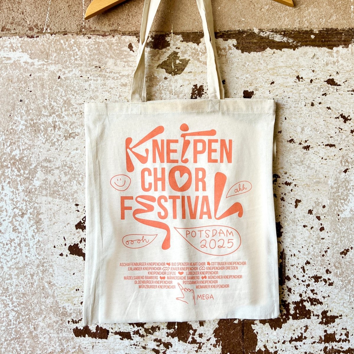 Festival Baumwolltasche - Orange Print - Pulver & Blei