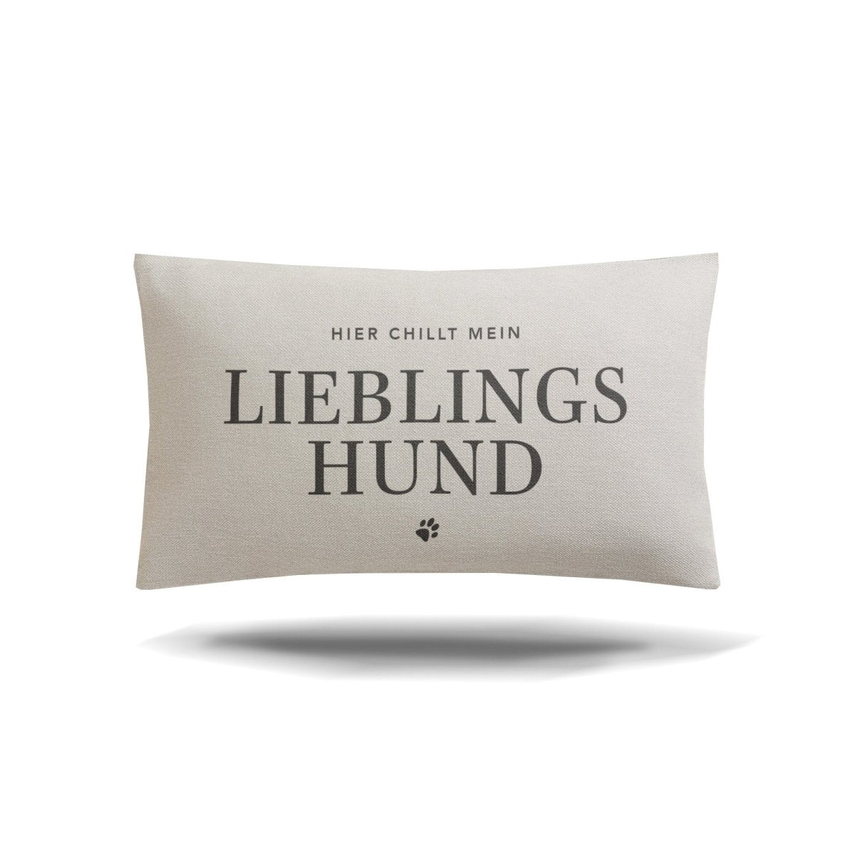 Hier chillt mein Lieblingshund - Kissen Sand - Pulver & Blei