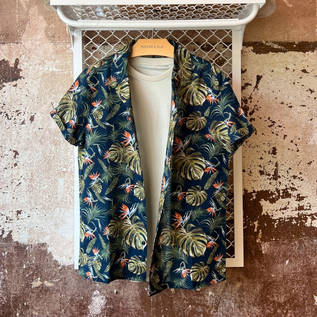 Kurzarm - Leinenhemd Palm - Pulver & Blei