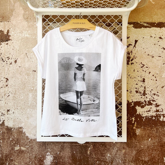 La Bella Vita - T-Shirt weiss - Pulver & Blei