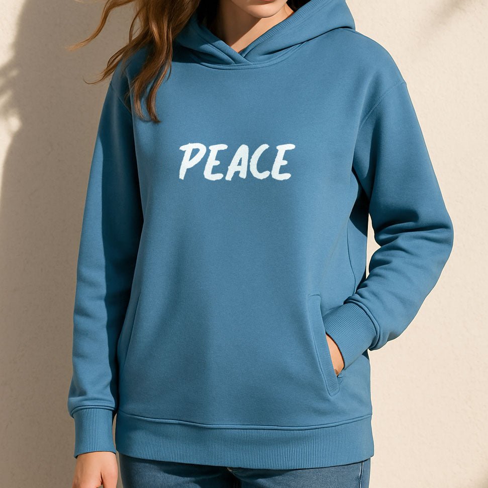 Make Love not War - Peace Hoodie Blau - Pulver & Blei