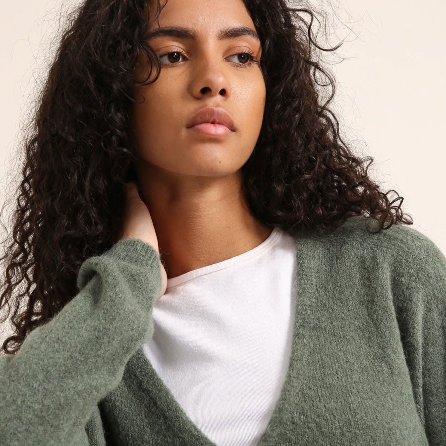 Moss Green Alpaca Cardigan - Pulver & Blei