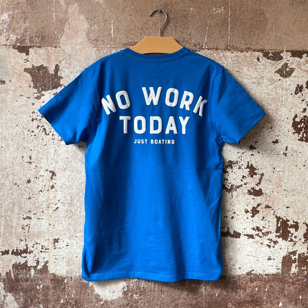 No Work - Just Boating - T-Shirt Azur Blau - Pulver & Blei