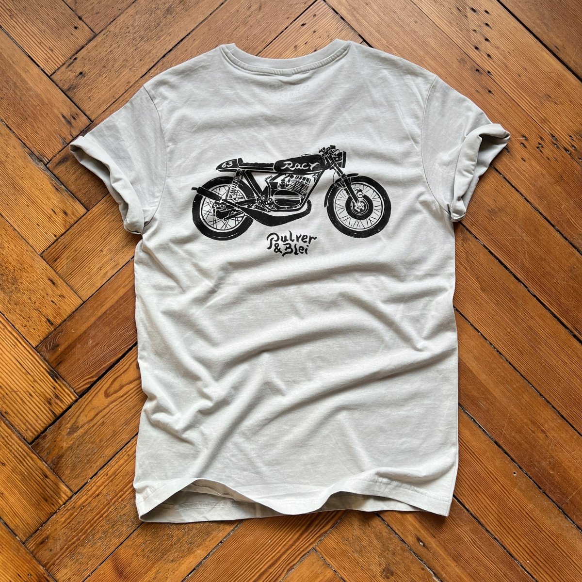 Racy 63 - Café Racer T-Shirt grau - Pulver & Blei