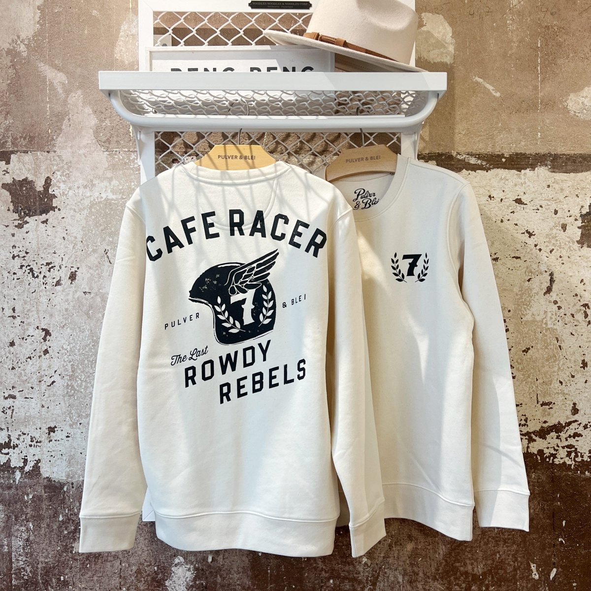 Rowdy Rebells Cafe Racer - Sweatshirt Raw - Pulver & Blei