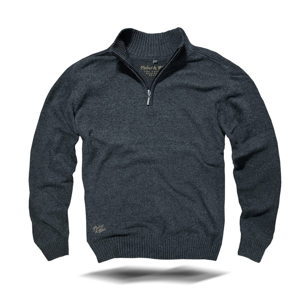 Zip - Strickpullover - Burrwood Charcoal - Pulver & Blei