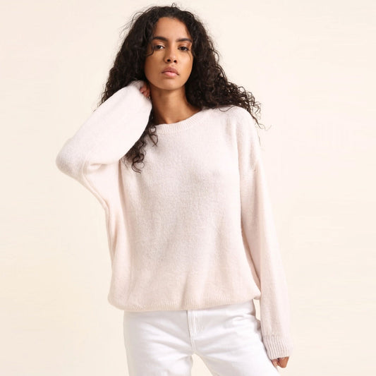 Alpaka Strickpullover - Soft Stone