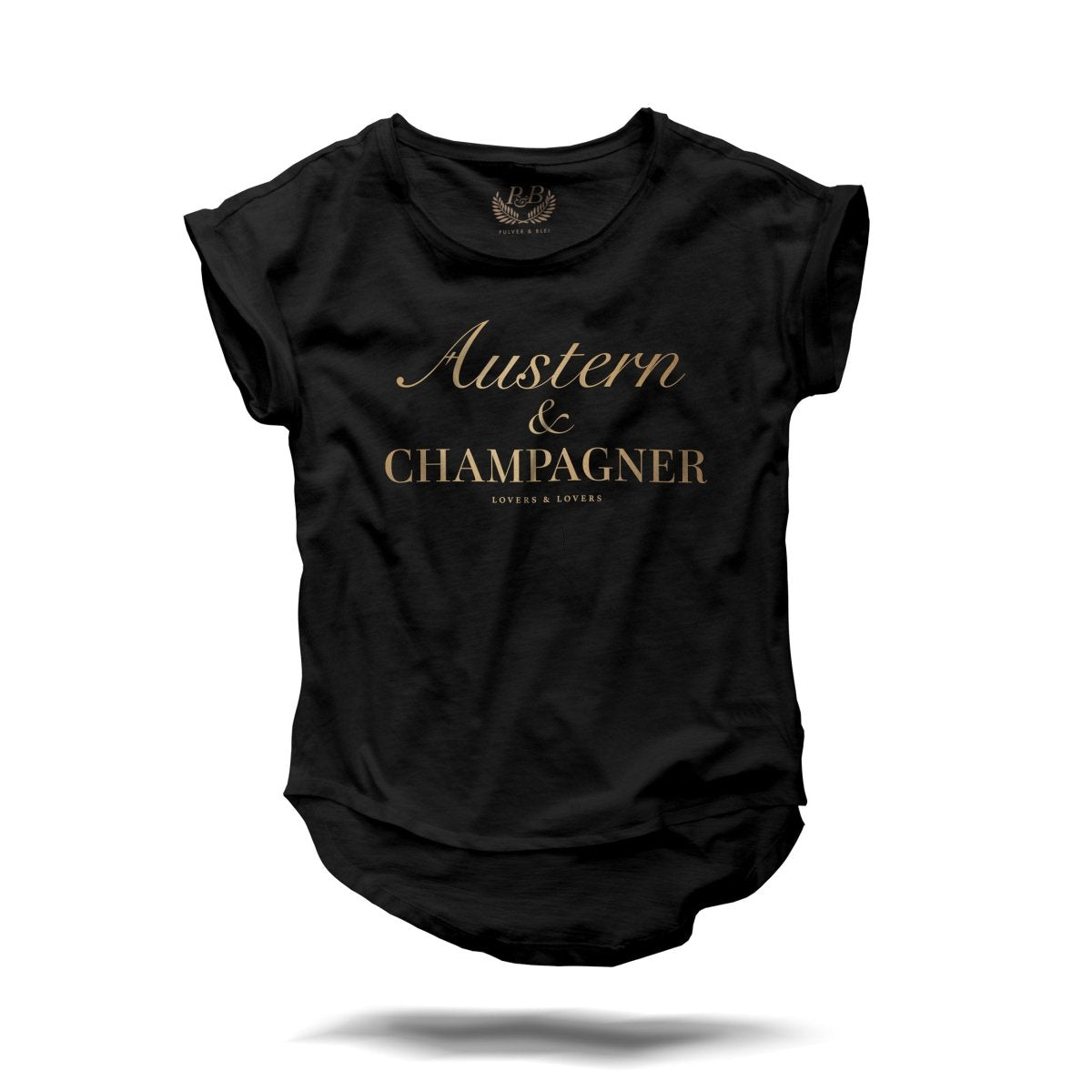 Austern & Champagner - Fashionshirt Schwarz - Pulver & Blei
