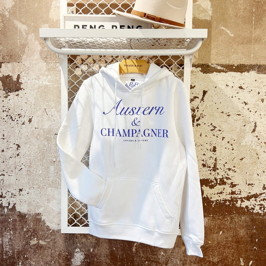 Austern & Champagner - Unisex Hoodie weiss - Pulver & Blei