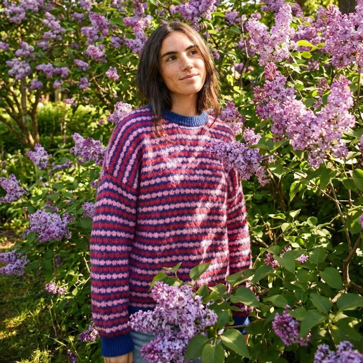 Berry Pop Stripe Knit - Pulver & Blei