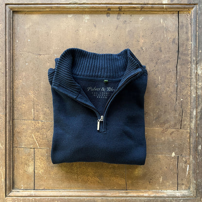 Zip-Strickpullover - Burrwood Blue