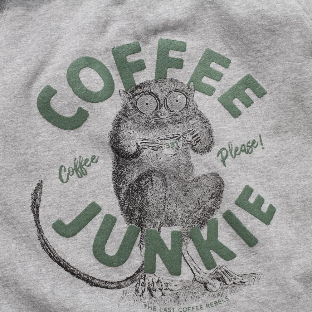 Coffee Junkie Hoodie grey