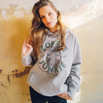 Coffee Junkie Hoodie grey