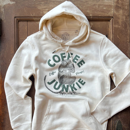 Coffee Junkie Unisex Hoodie creme