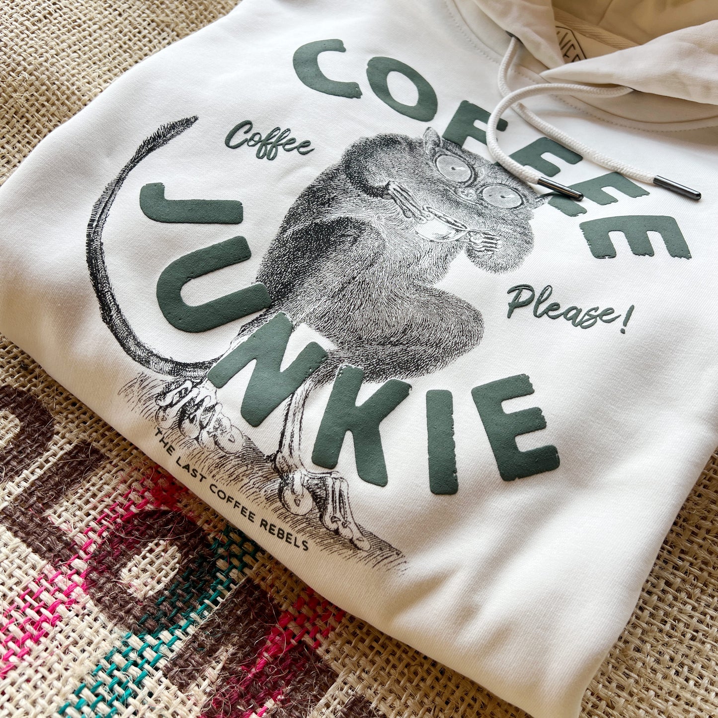 Coffee Junkie Unisex Hoodie creme