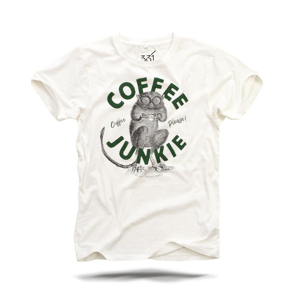 Coffee Junkie Männer T-Shirt Nature - Pulver & Blei