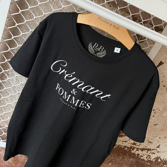 Crémant & Pommes - Herren T-Shirt Schwarz - Pulver & Blei
