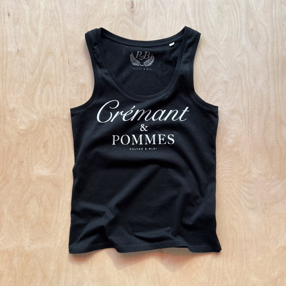 Crémant & Pommes - Tanktop schwarz - Pulver & Blei