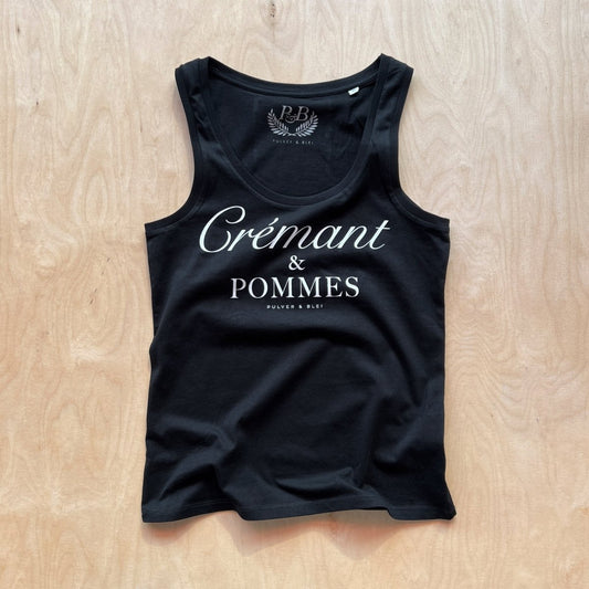 Crémant & Pommes - Tanktop schwarz - Pulver & Blei