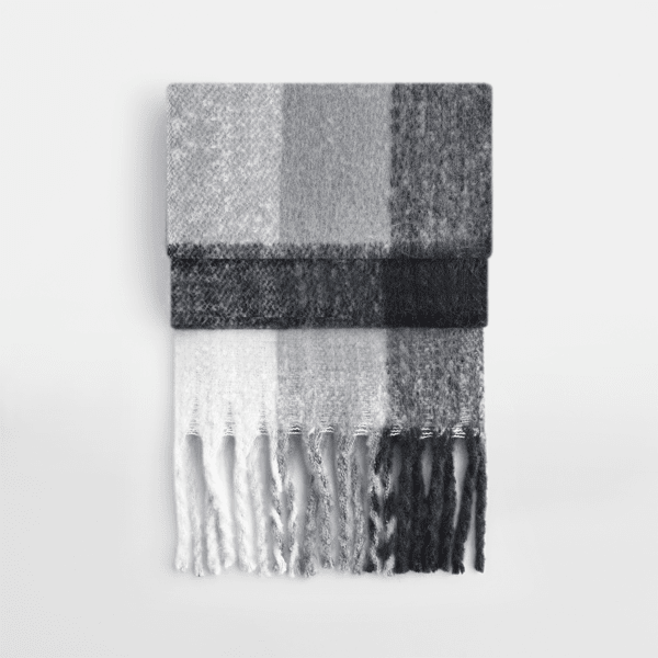 Fluffy Schwarz Schal XL - Pulver & Blei