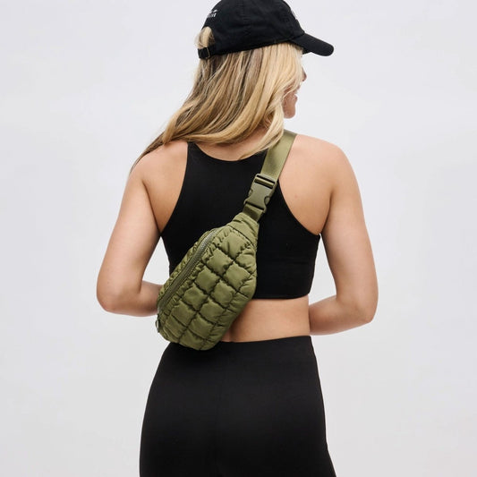 Gürteltasche im gesteppten Design - oliv - Pulver & Blei