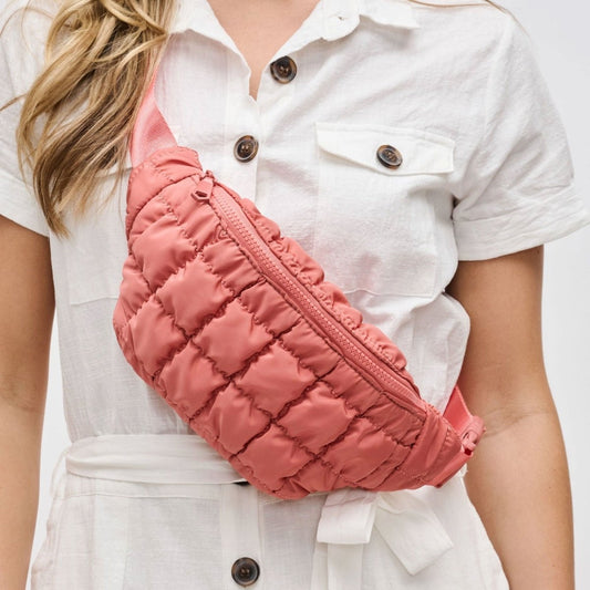 Gürteltasche im gesteppten Design - Rosé - Pulver & Blei