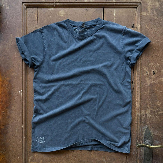 Heritage Signature T-Shirt - washed denim - Pulver & Blei