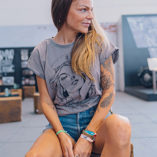 Kapitänin T-Shirt Lust & Zeit Vintage Grey - Pulver & Blei