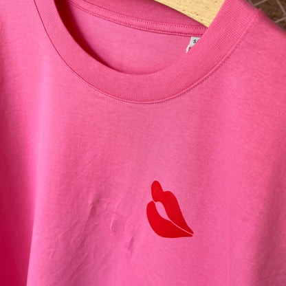 Kissing &amp; Rosé - Oversize T-Shirt Pink