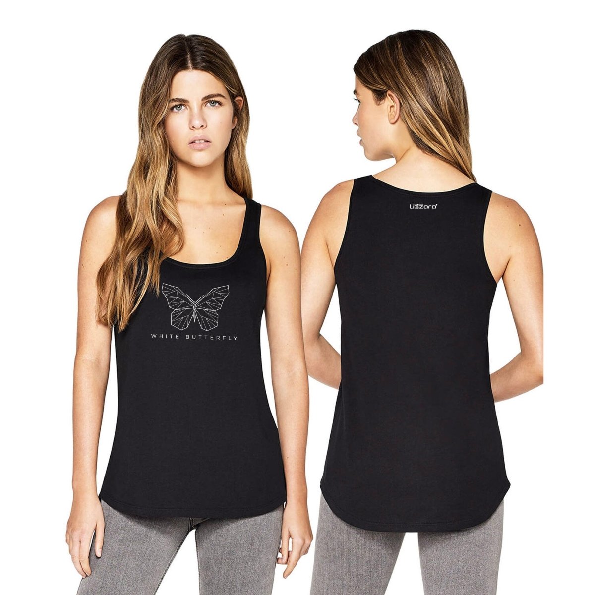 Lizzara White Butterfly - Top Black - Pulver & Blei
