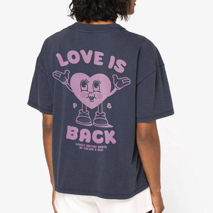 Love is Back - Womans Oversize Washed Navy - Pulver & Blei