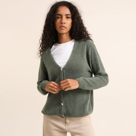 Moss Green Alpaca Cardigan - Pulver & Blei