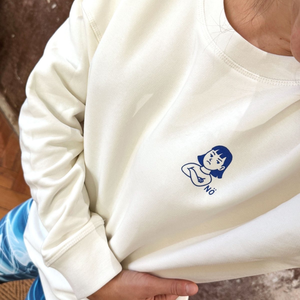 NÖ - Loose Fit Sweater Creme - Pulver & Blei