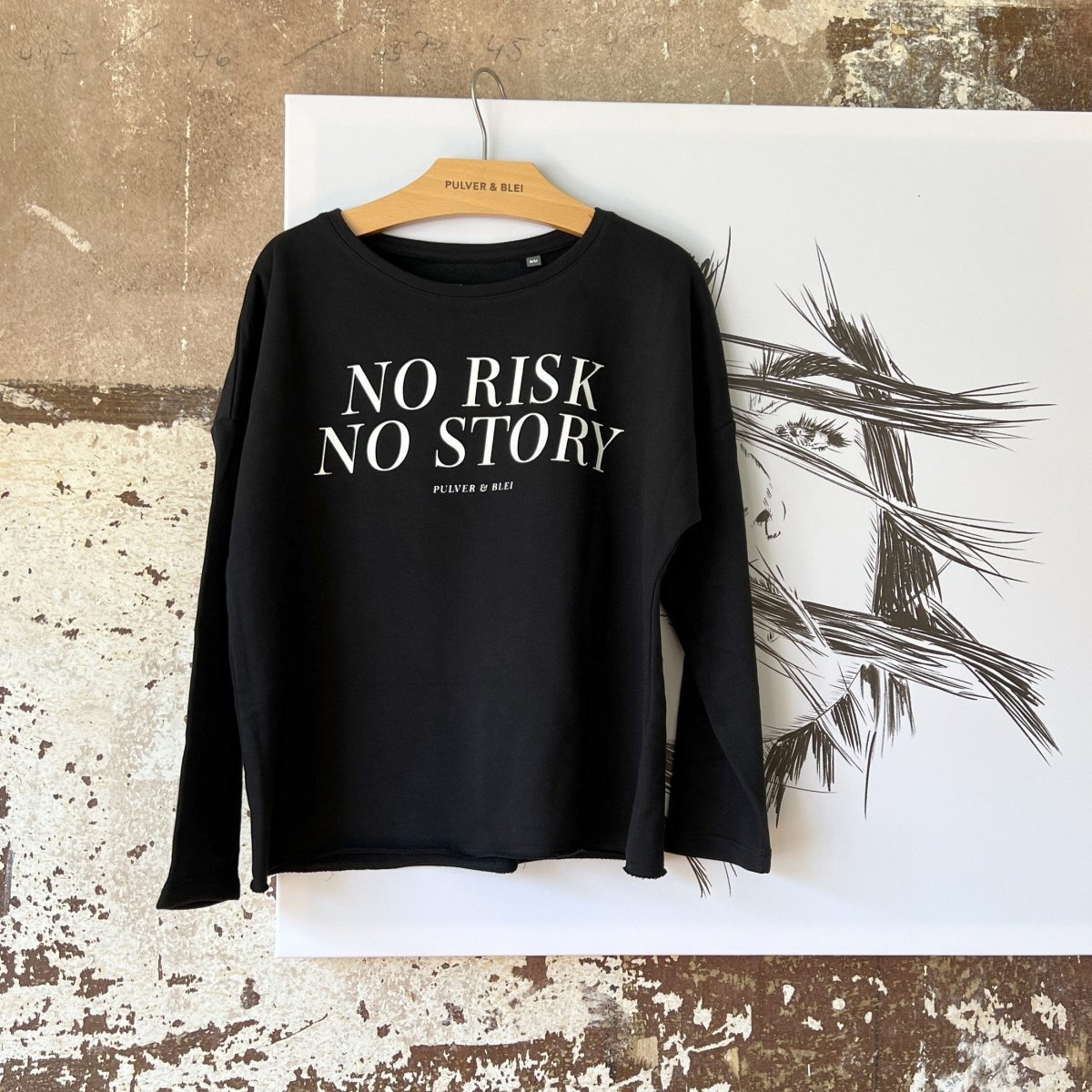 No Risk No Story - Sweatshirt Black - Pulver & Blei