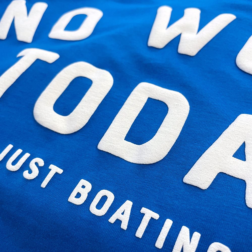 No Work - Just Boating - T-Shirt Azur Blau - Pulver & Blei