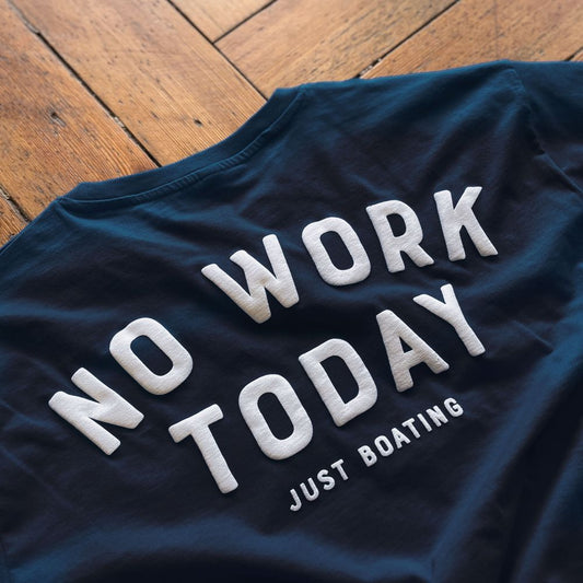 No Work - Just Boating - T-Shirt Navy - Neue Farbe - Pulver & Blei