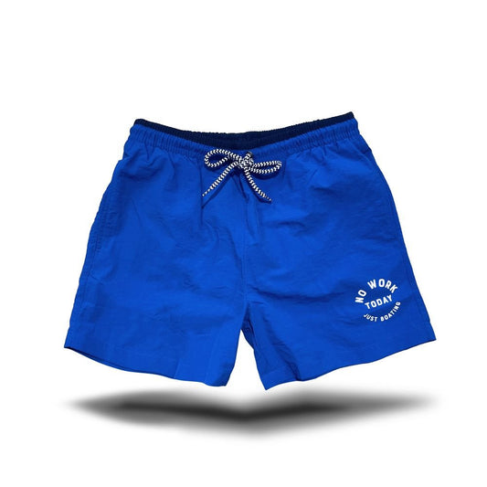 No Work Swim Short - Badehose Blau - Pulver & Blei