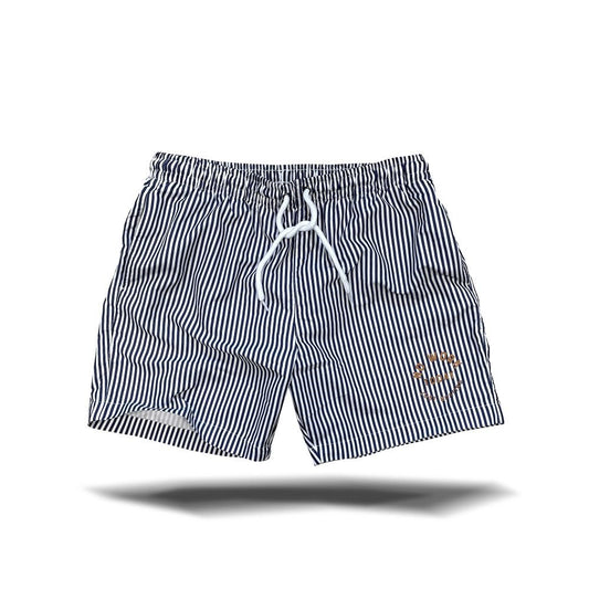Paradise Bay Swim Short - Badehose Stripe - Pulver & Blei