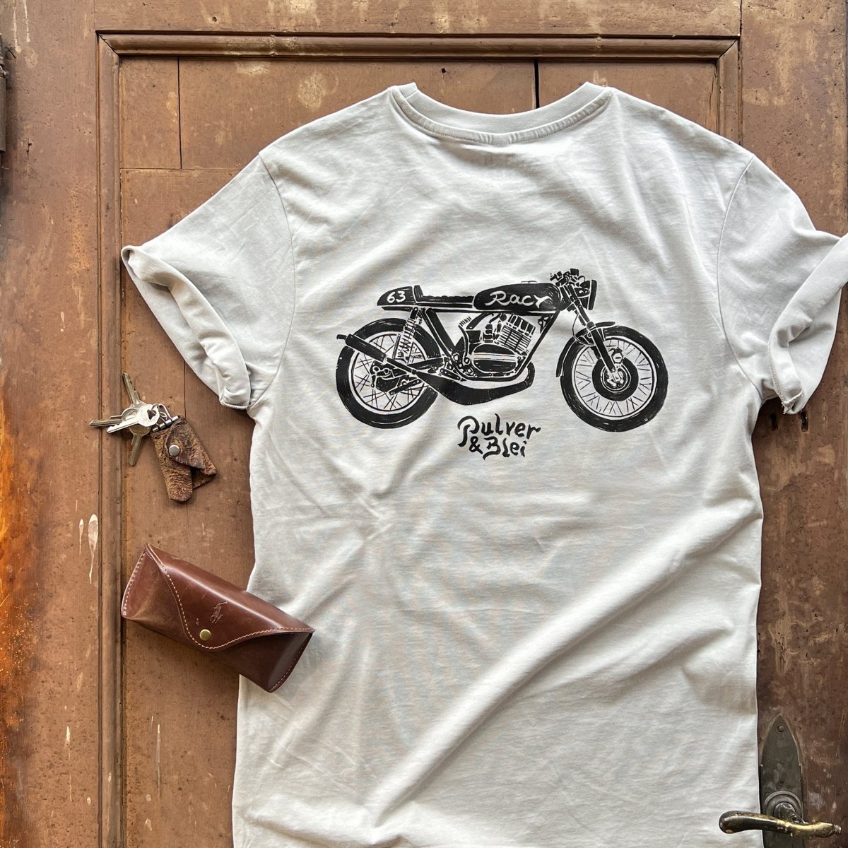 Racy 63 - Café Racer T-Shirt grau - Pulver & Blei