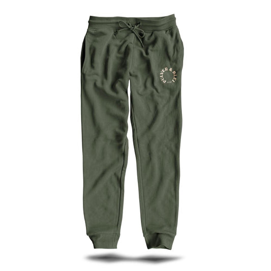 Round & Edged - Long Jogging Pants Olive - Pulver & Blei