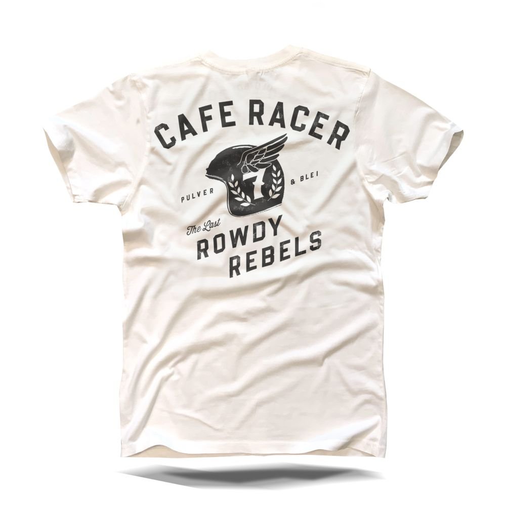 Rowdy Rebels Cafe Racer - T-Shirt Offwhite - Pulver & Blei