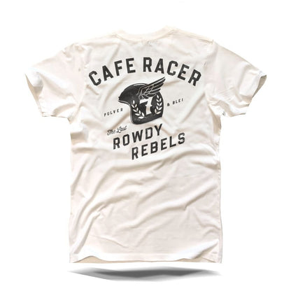 Rowdy Rebels Cafe Racer - T-Shirt Offwhite - Pulver & Blei