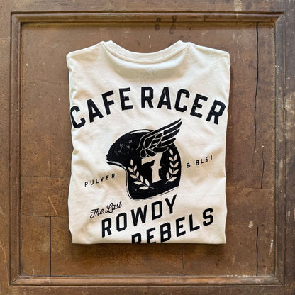Rowdy Rebels Cafe Racer - T-Shirt Raw Natural - Pulver & Blei