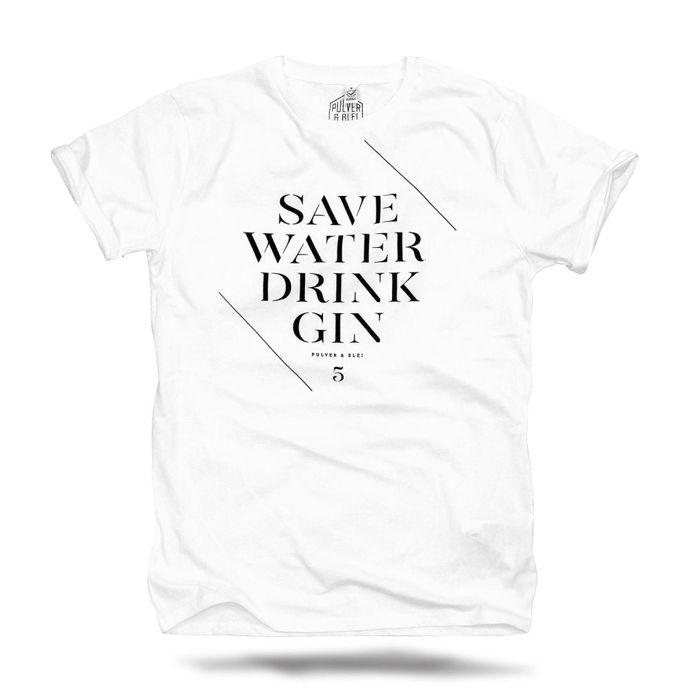 Save water drink gin - Men white - Pulver & Blei